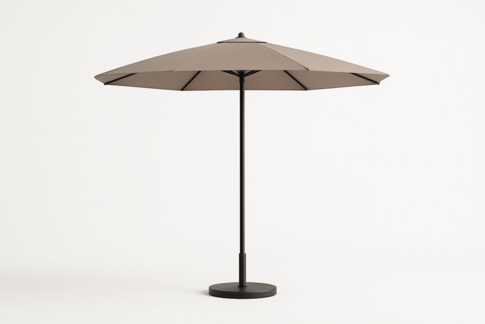 Ombrellone Rotondo da Giardino Ø3 m in Poliestere Marrone per Ombra