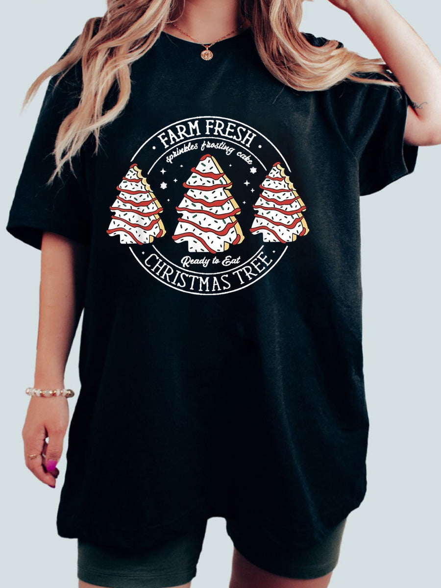 Plus Size Farm Fresh Christmas Tree Cakes T-shirt