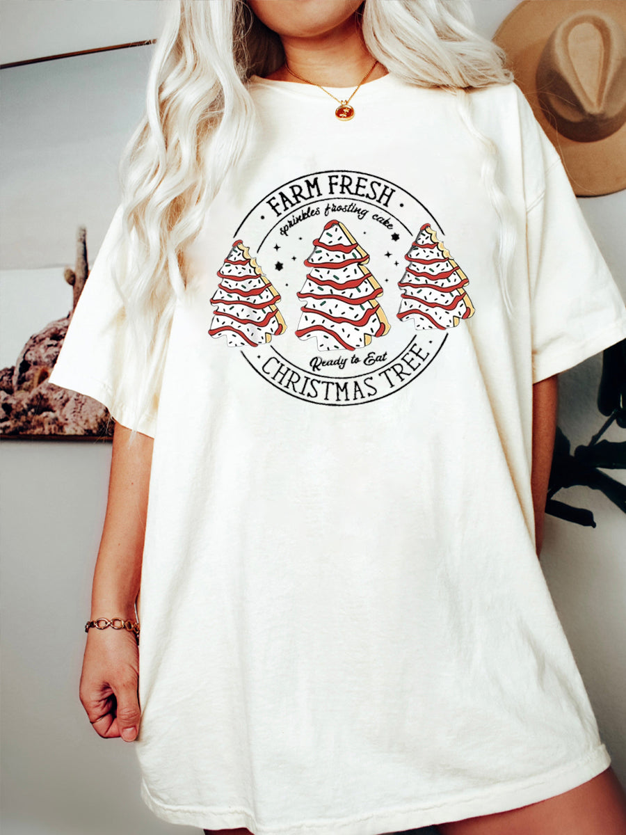Plus Size Farm Fresh Christmas Tree Cakes T-shirt