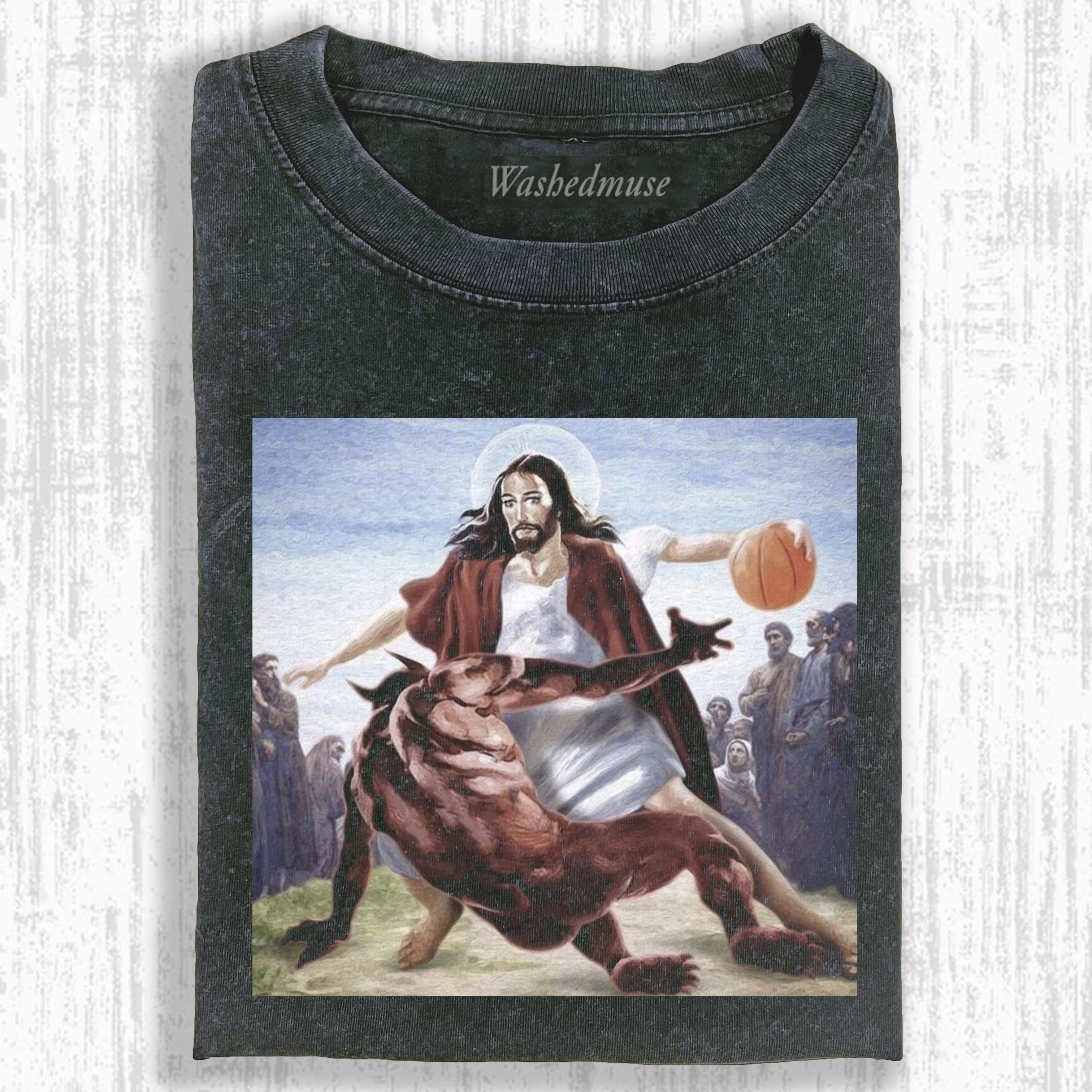 JESUS DRIBBLED THE BALL  T-SHIRT