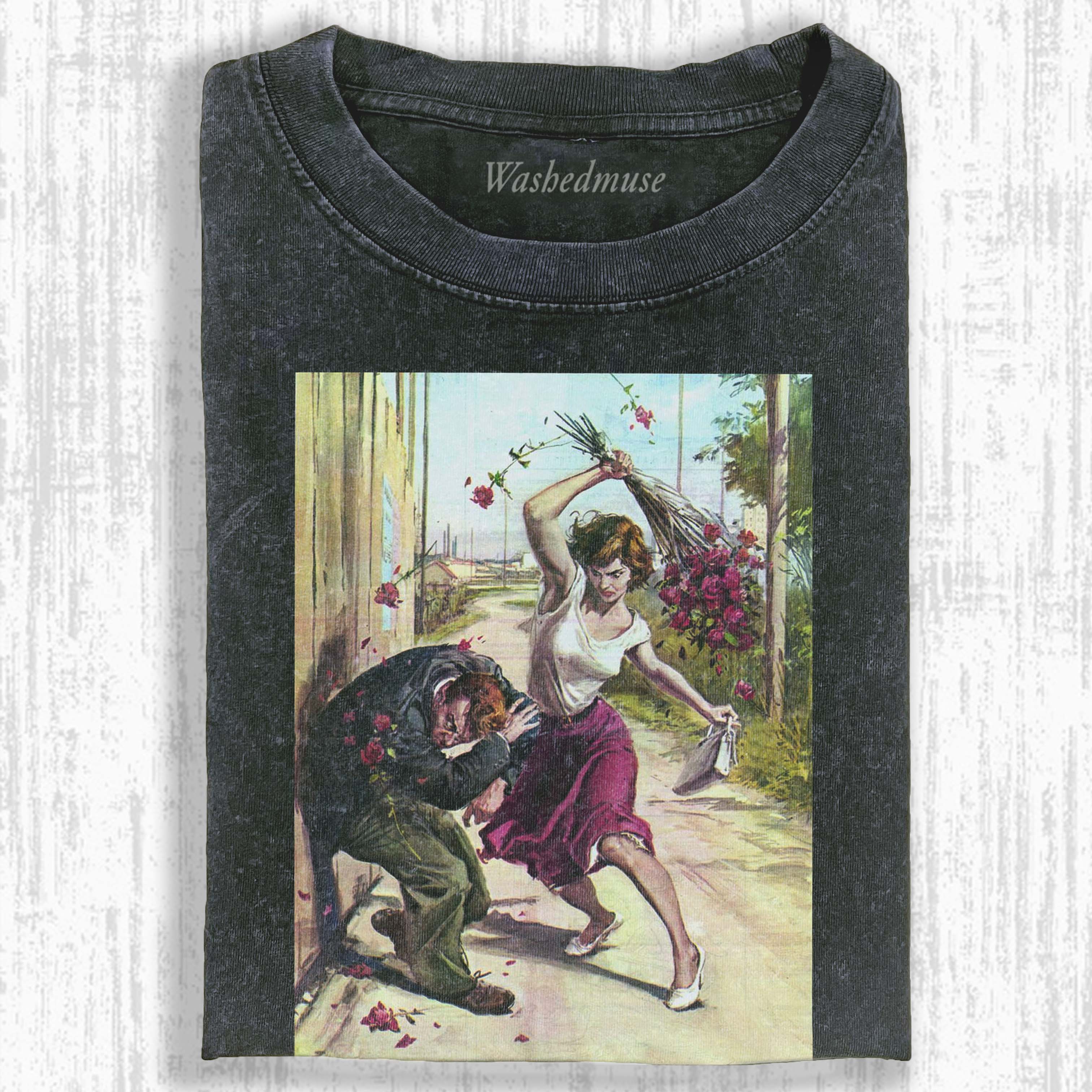 ROSE BOUQUET QUARREL VINTAGE PAINT T-SHIRT