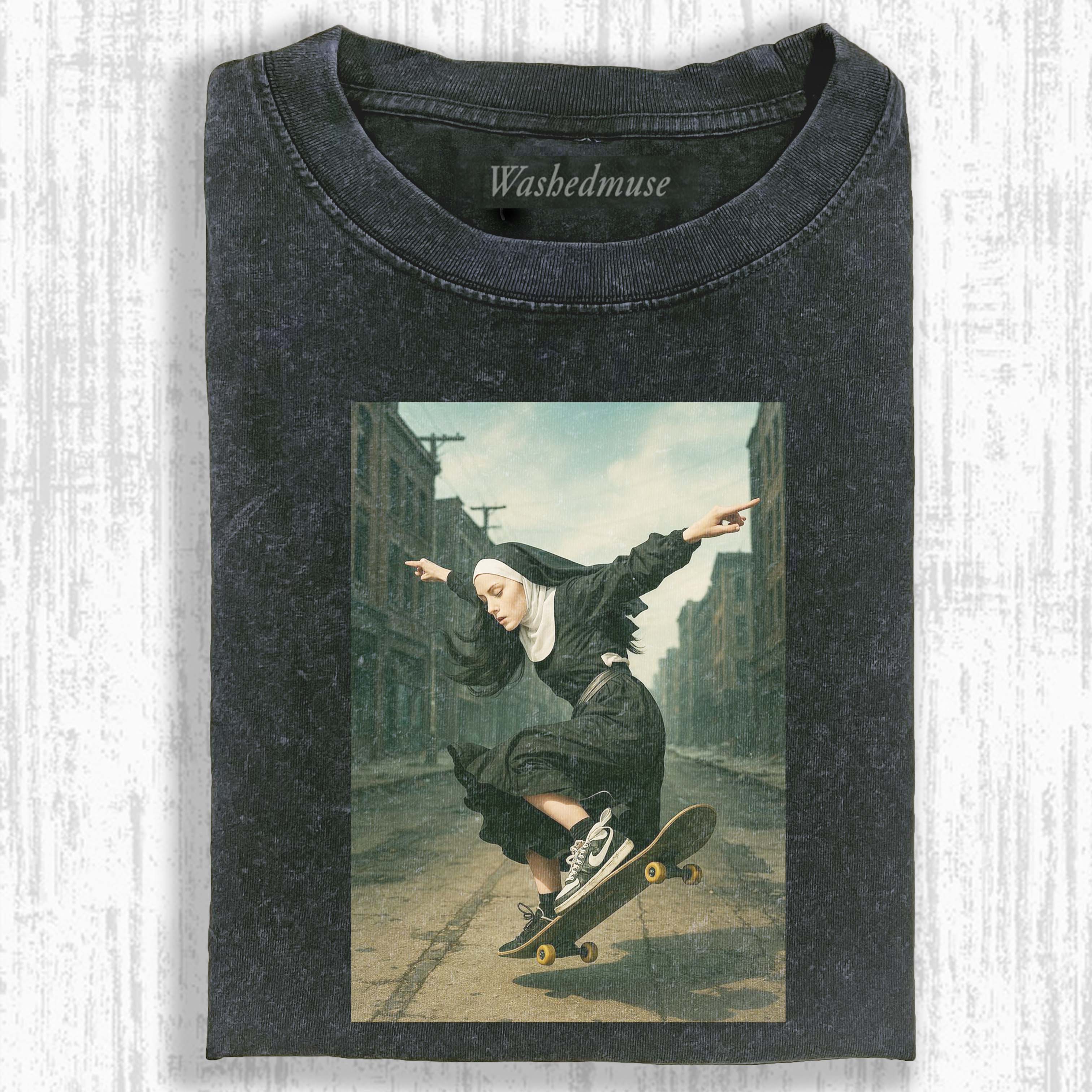 SKATEBOARDING NUNS T-SHIRT