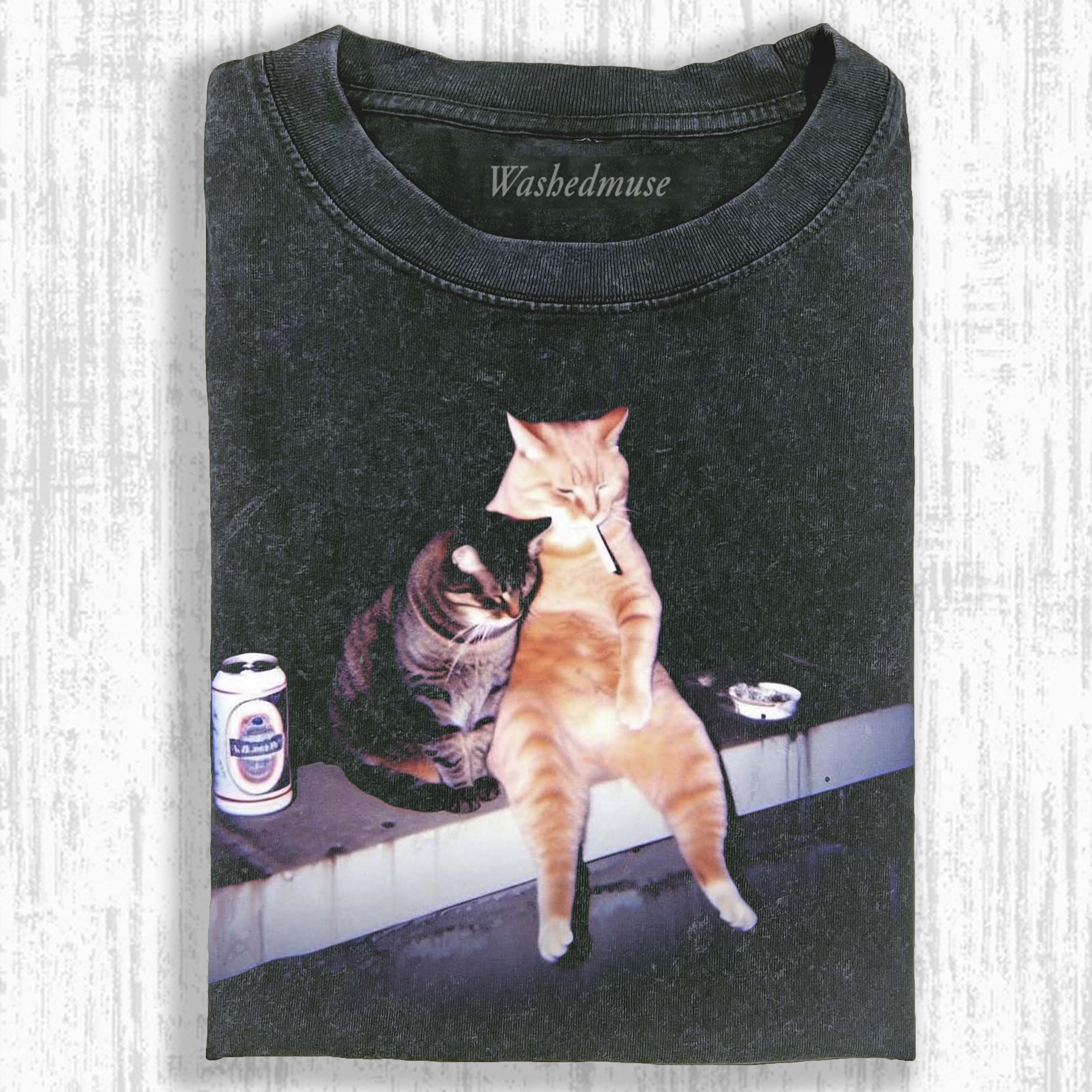 SMOKING CAT  T-SHIRT