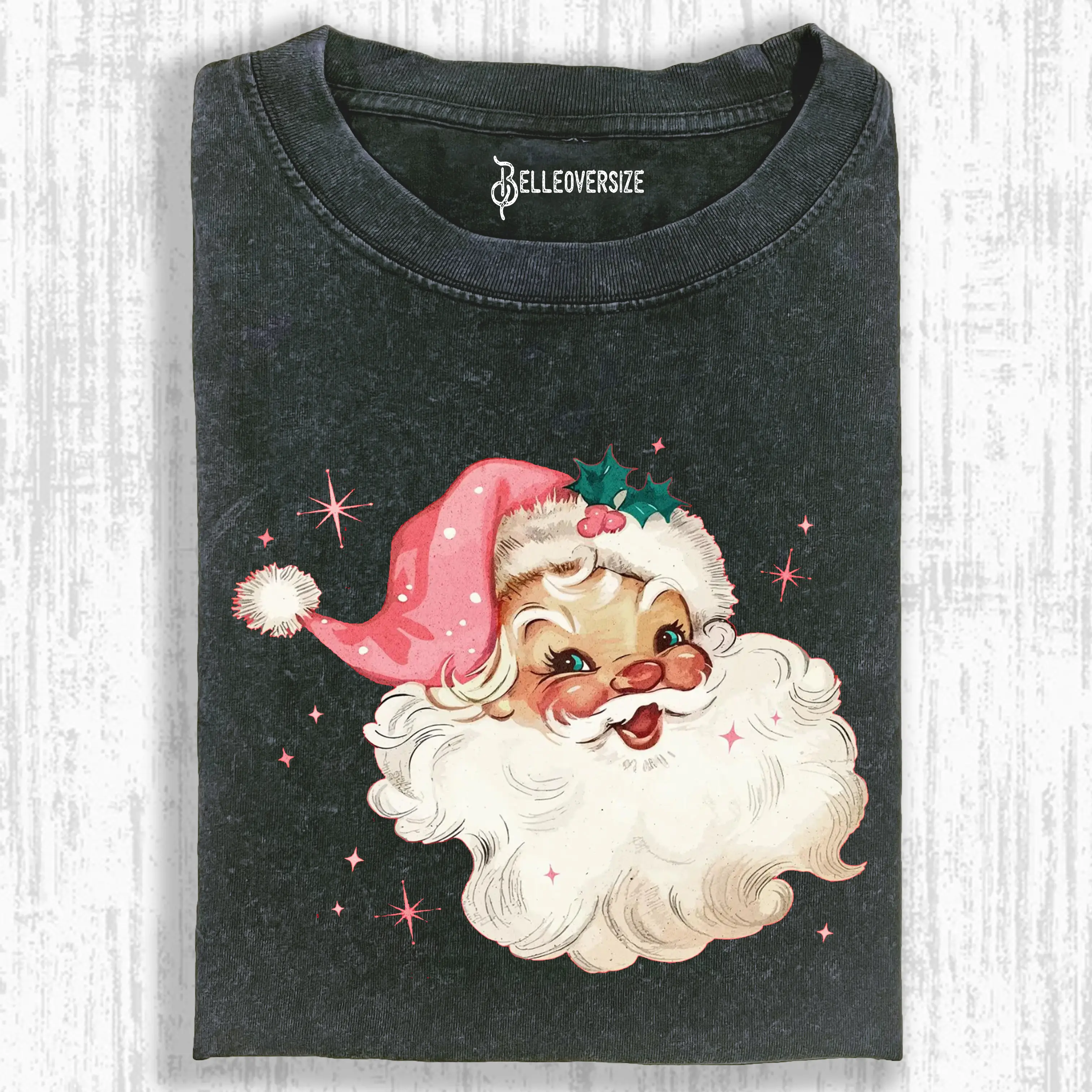 PINK SANTA RETRO CHRISTMAS T-SHIRTS