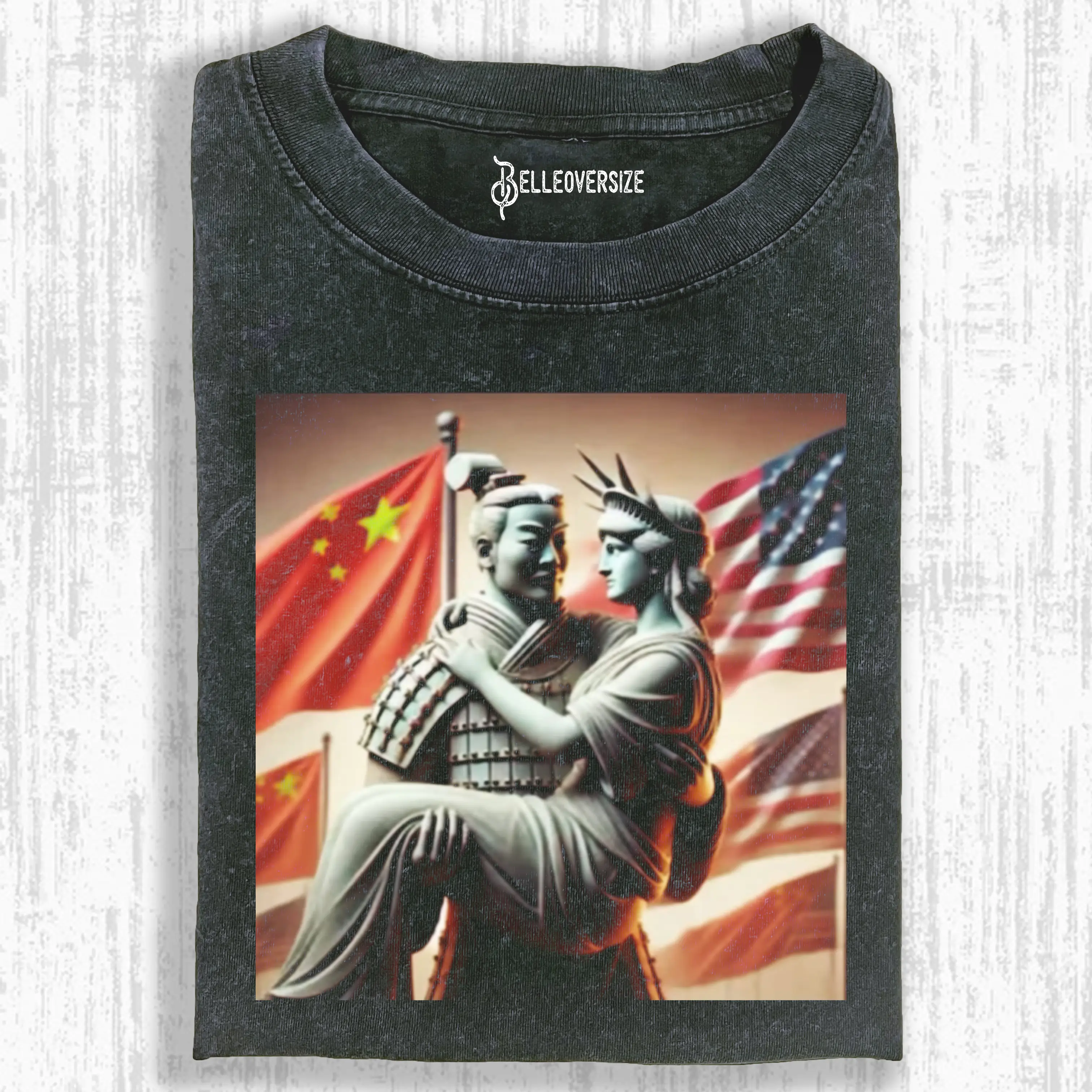 TERRACOTTA ARMY &  STATUE OF LIBERTY  T-SHIRT