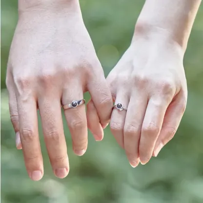 Custom Photo Projection Ring Adjustable Ring for Girlfriend Personalized Couples Statement Ring Wedding Jewelry Anniversary Gift