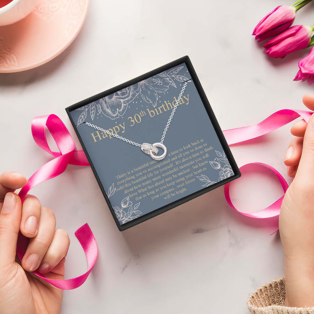 Double Ring Necklace with Message Card Personalized Birthday Gift for Lover