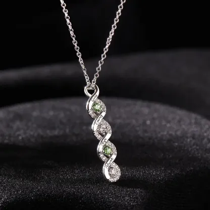 Custom Engraved Name Birthstone Necklace Infinity Creative Gifts Valentines Gift