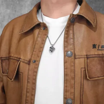 Personalized Photo Necklace Projection Gem Camera Necklace Anniversary Gifts for Him