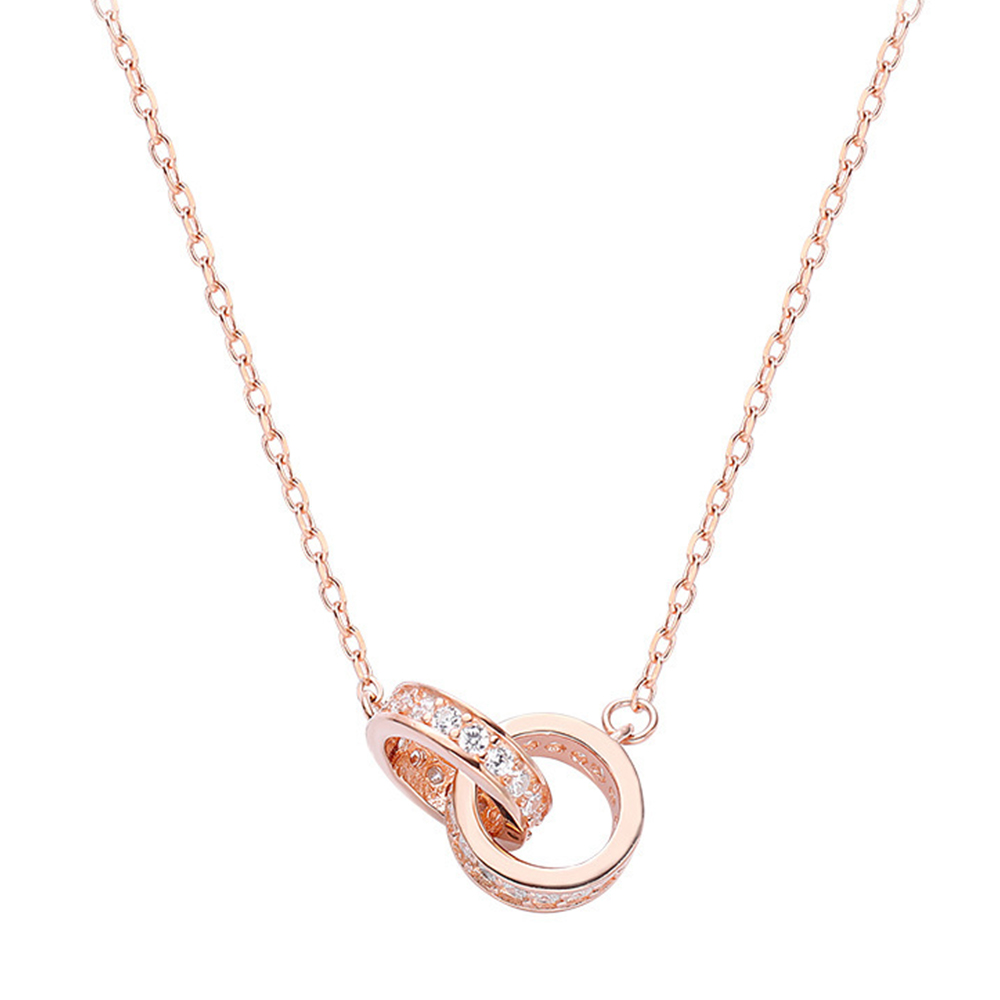 Double Ring Necklace with Message Card Personalized Birthday Gift for Lover