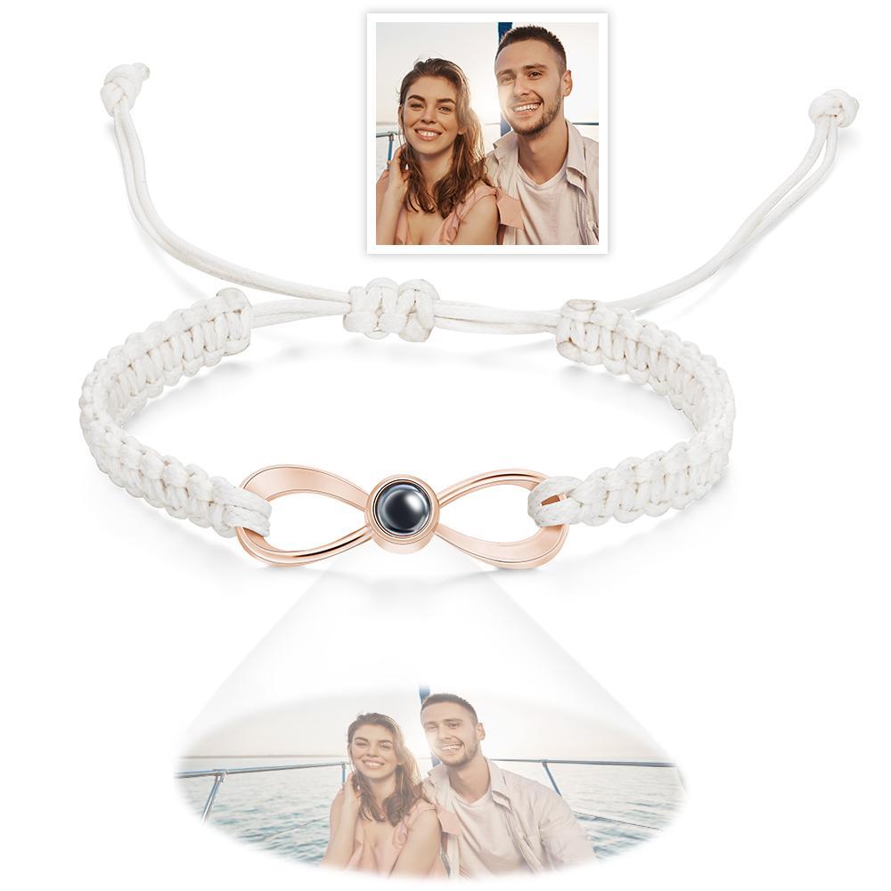Custom Infinity Projection Photo Bracelet Couple Jewelry