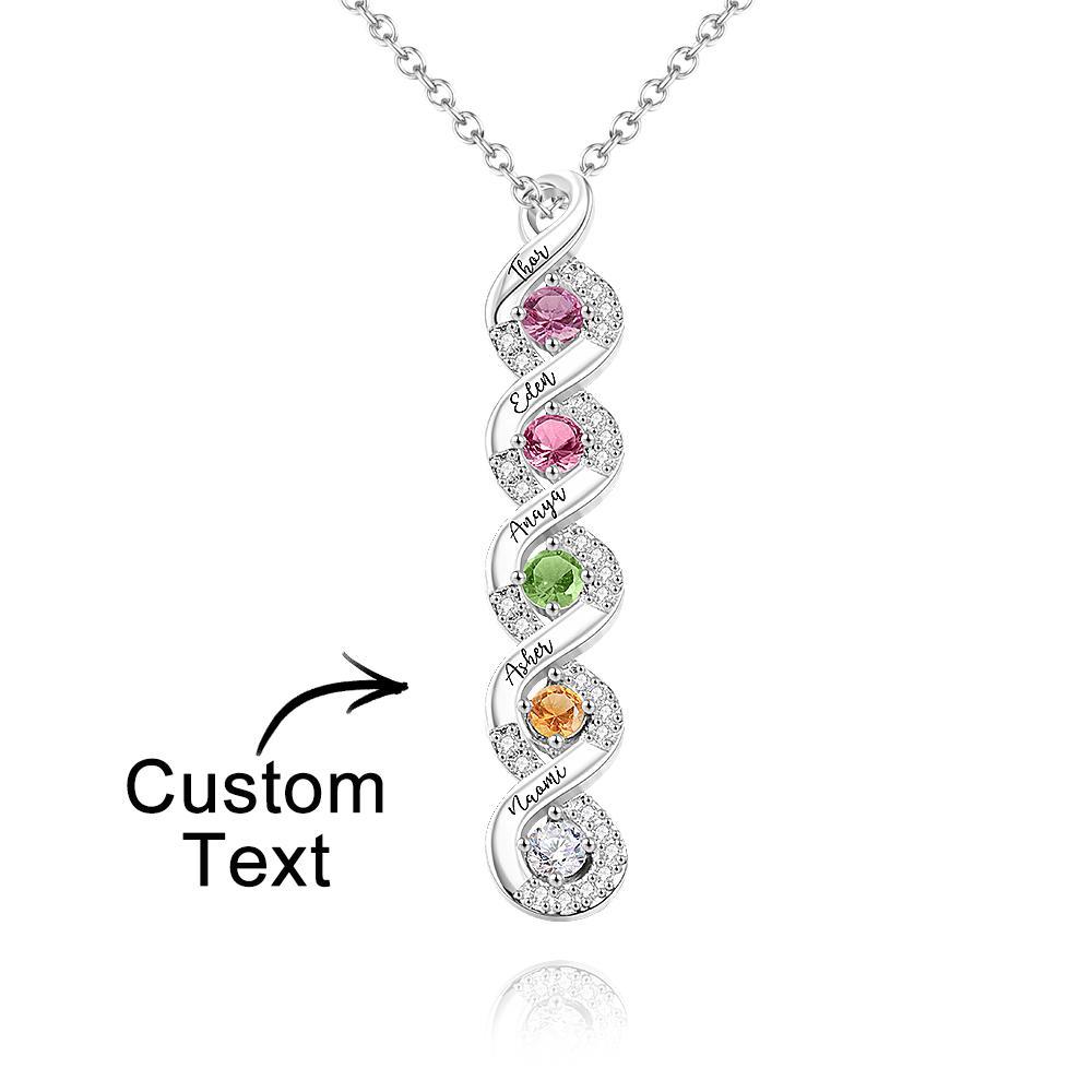 Custom Engraved Name Birthstone Necklace Infinity Creative Gifts Valentines Gift