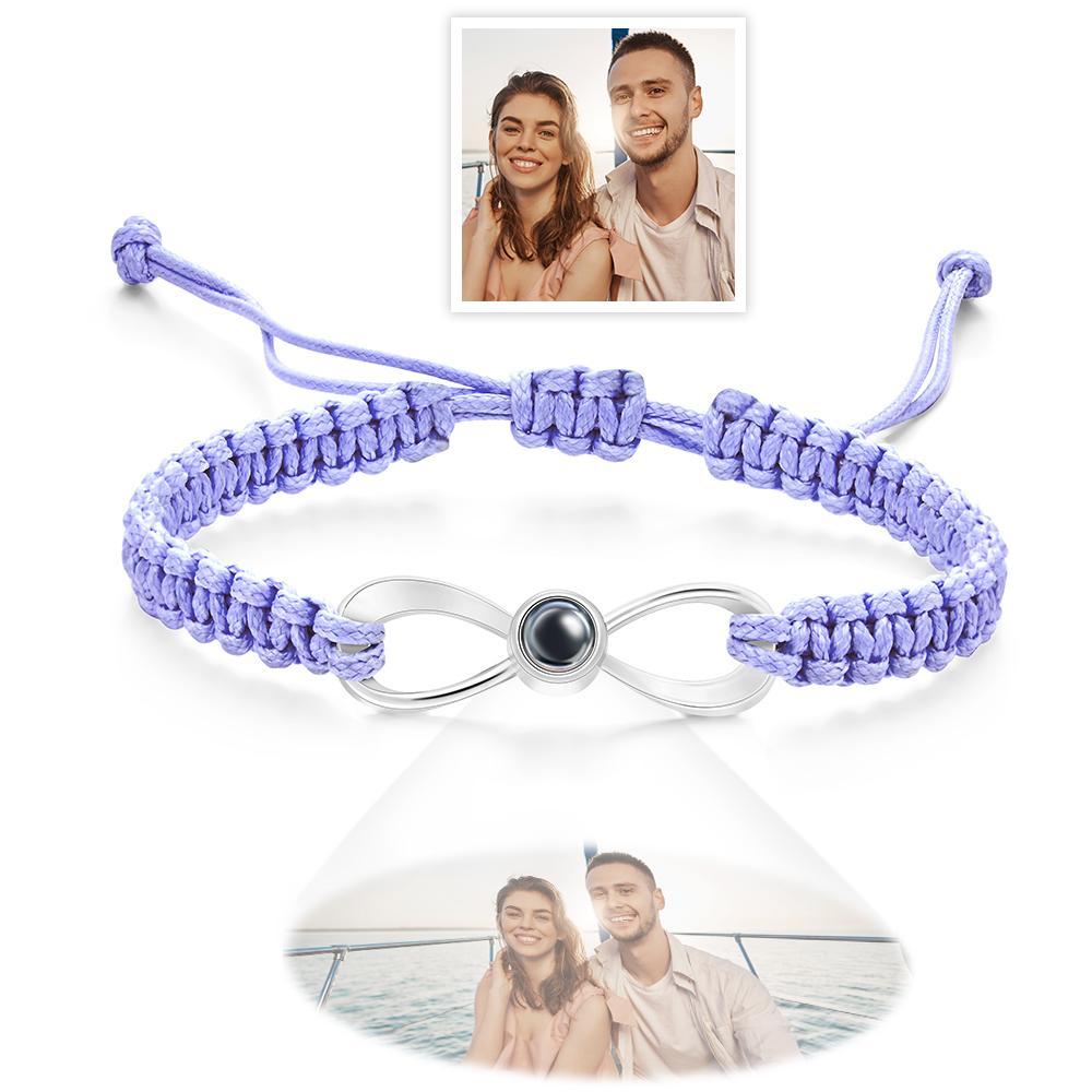 Custom Infinity Projection Photo Bracelet Couple Jewelry