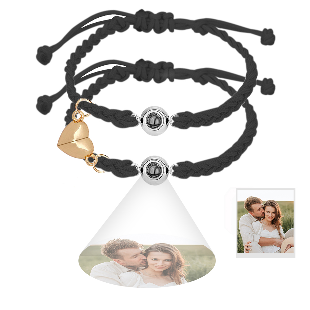 Custom Projection Bracelet Magnetic Heart Couple Bracelets