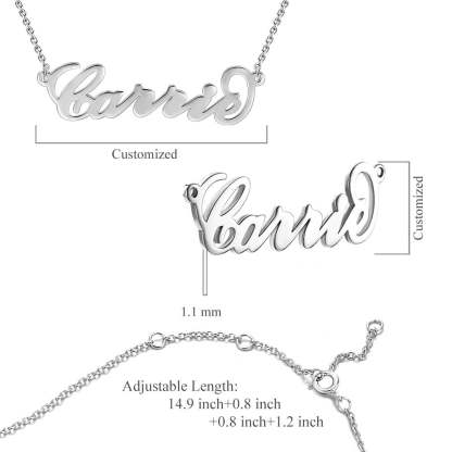Custom Name Carrie Style Necklace Birthday Gift Valentines Gift