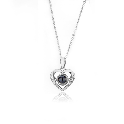 Personalized Heart Projection Necklace with 