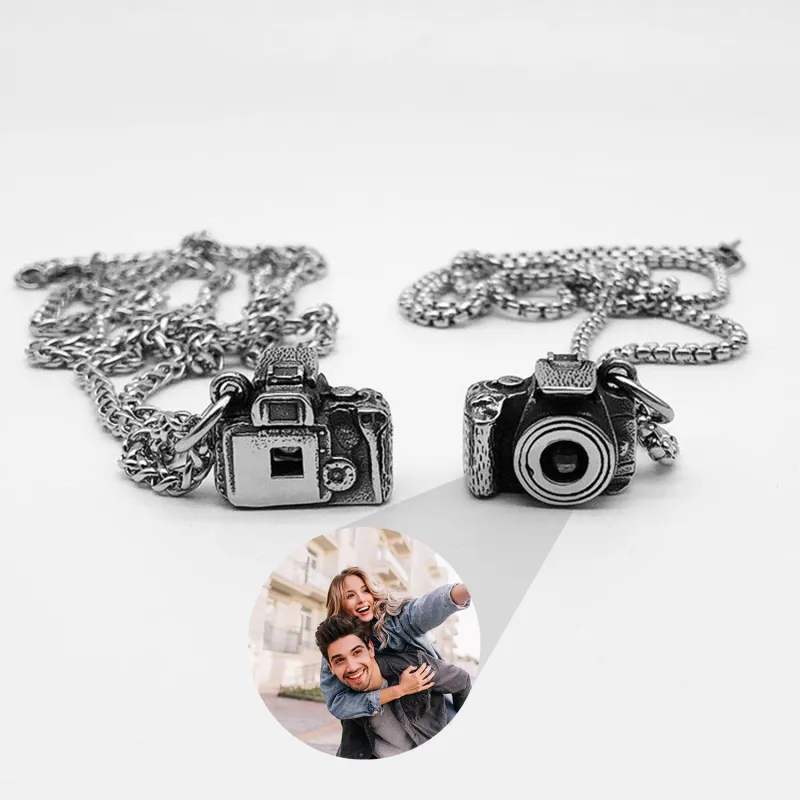 Personalized Photo Necklace Projection Gem Camera Necklace Anniversary Gifts for Him