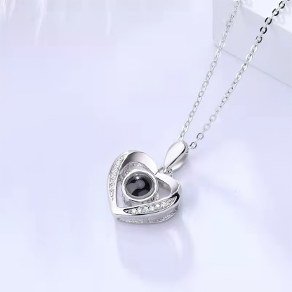 Personalized Heart Projection Necklace with 