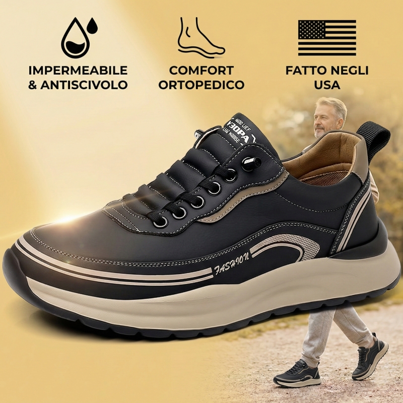 🐂【Solette intelligenti】Prodotte negli Stati Uniti✅ Pelle di alta qualità + cucite a mano - Un must per gli uomini🔴 Podologo portatile