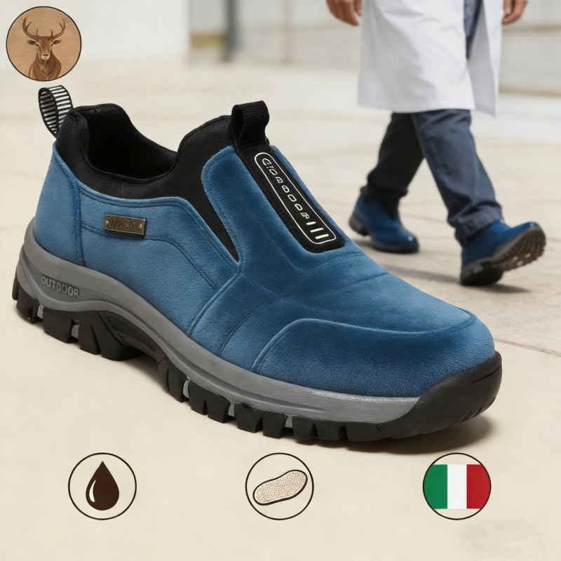 🦌【Solette intelligenti】✅Pelle di prima qualità + cucite a mano - Essenziali per camminare🔴Facili da indossare e togliere👍Prodotte in Italia