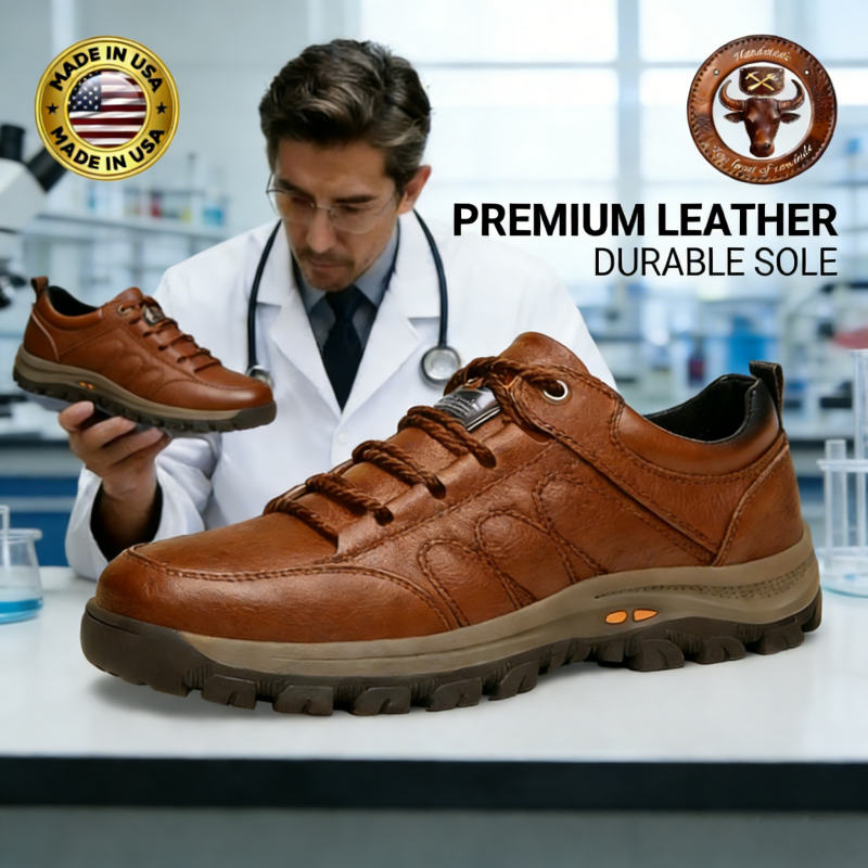 🐂【Soletta intelligente】✅Pelle di prima qualità + Cucita a mano - Un must per gli uomini🔴Prodotta negli Stati Uniti