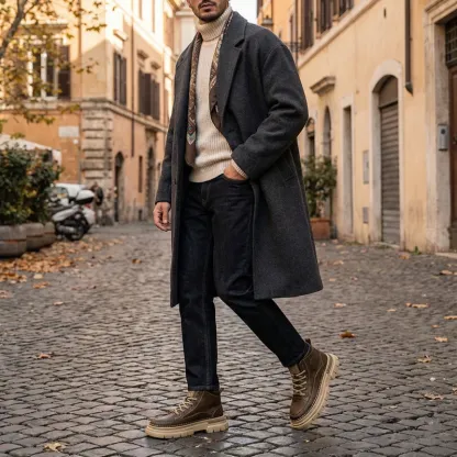 🐂【Pelle Premium】【⏰Sconto del 50% oggi - Non perdertelo!】✅Punta larga + Cucito a mano + Memory Foam 🔴Certificato CE/Dispositivo medico