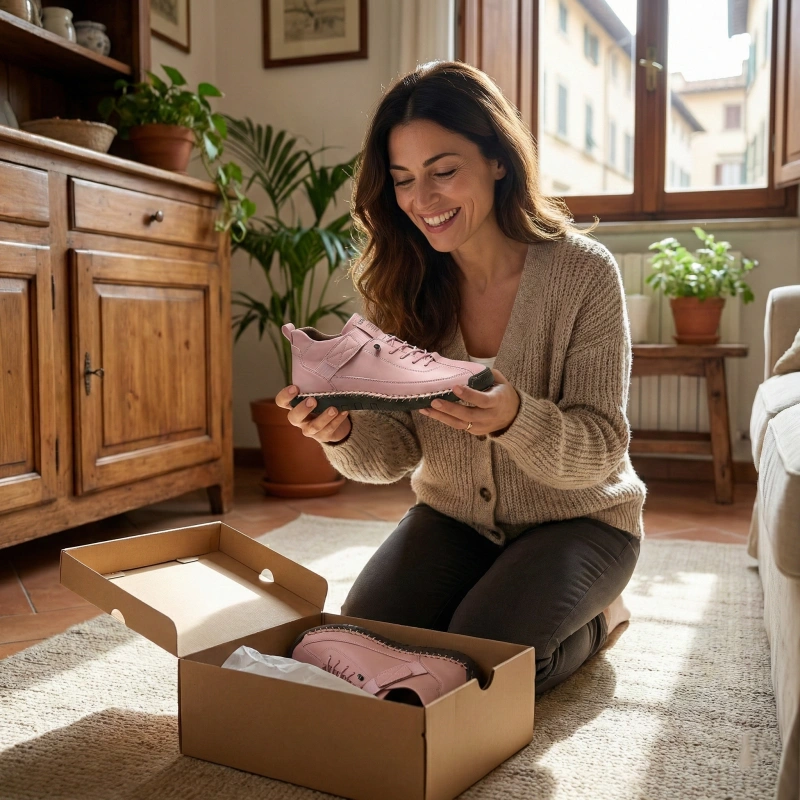 🐂【Pelle Premium】【⏰Sconto del 50% oggi - Non perdertelo!】✅Punta larga + Cucito a mano + Memory Foam 🔴Certificato CE/Dispositivo medico