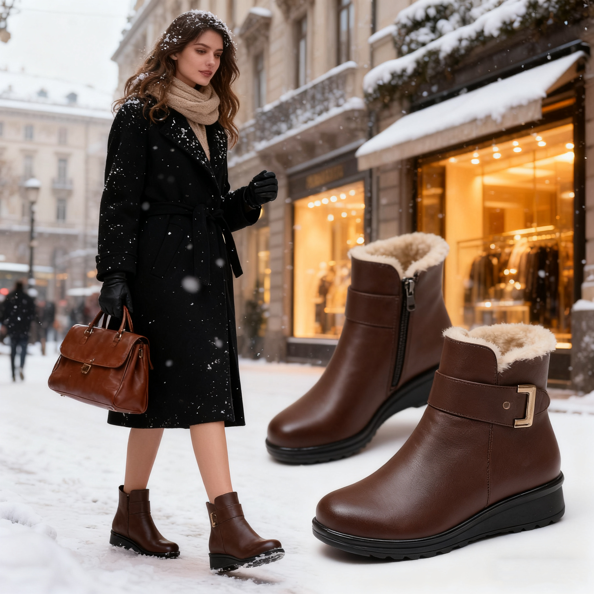 (🔥Sconto del 50% per un periodo limitato: non perdere questa opportunità)⏰ - Scarpe in morbida e comoda pelle di lana - Impermeabili e antiscivolo (stile e calore)