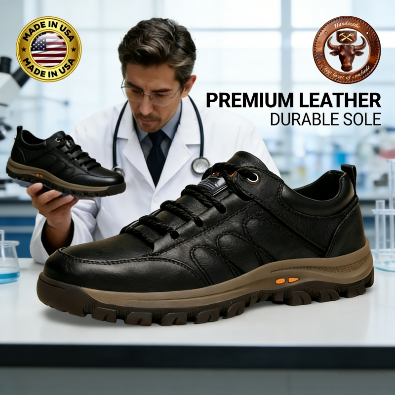 🐂【Soletta intelligente】✅Pelle di prima qualità + Cucita a mano - Un must per gli uomini🔴Prodotta negli Stati Uniti