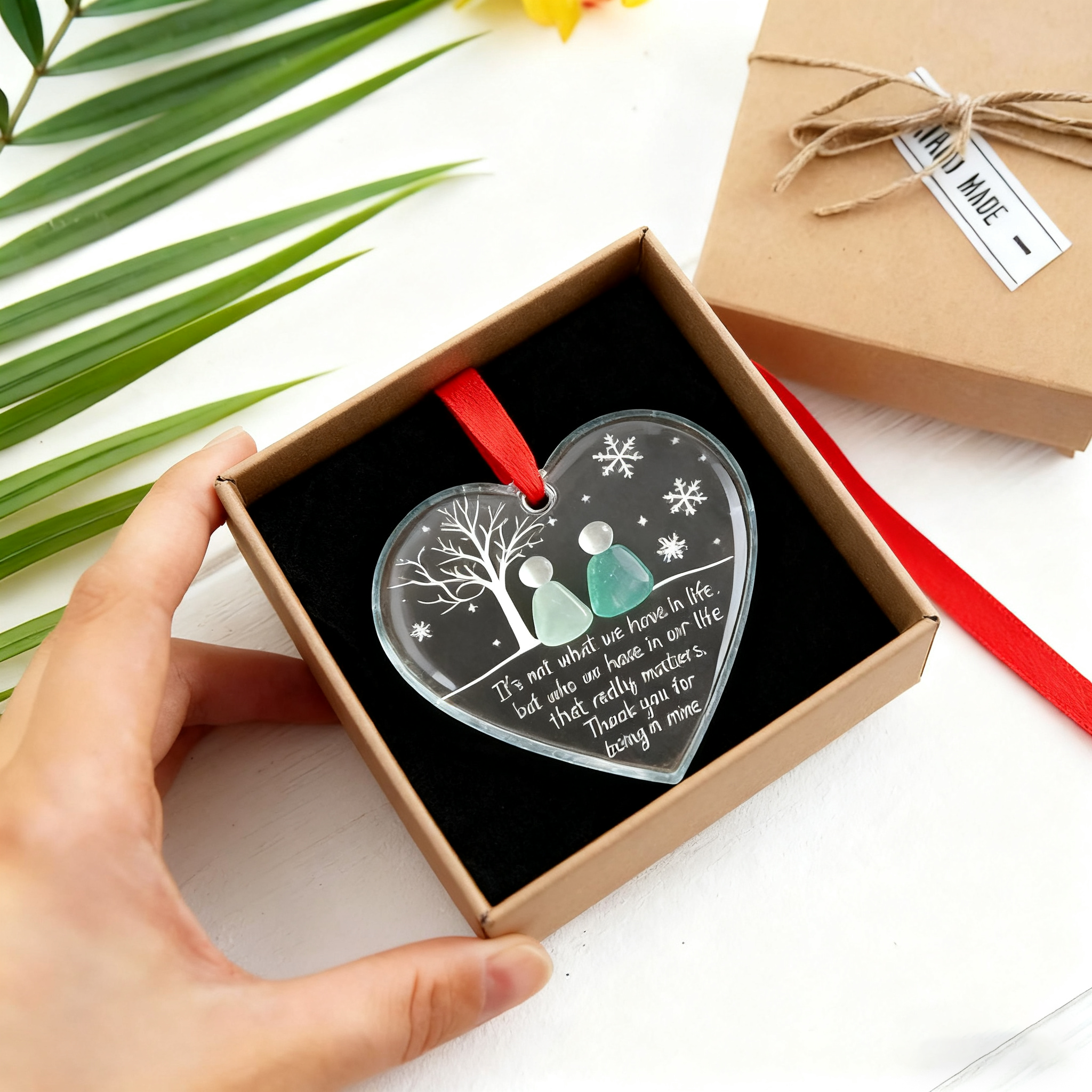 Timeless Friendship Sea Glass Heart Keepsake