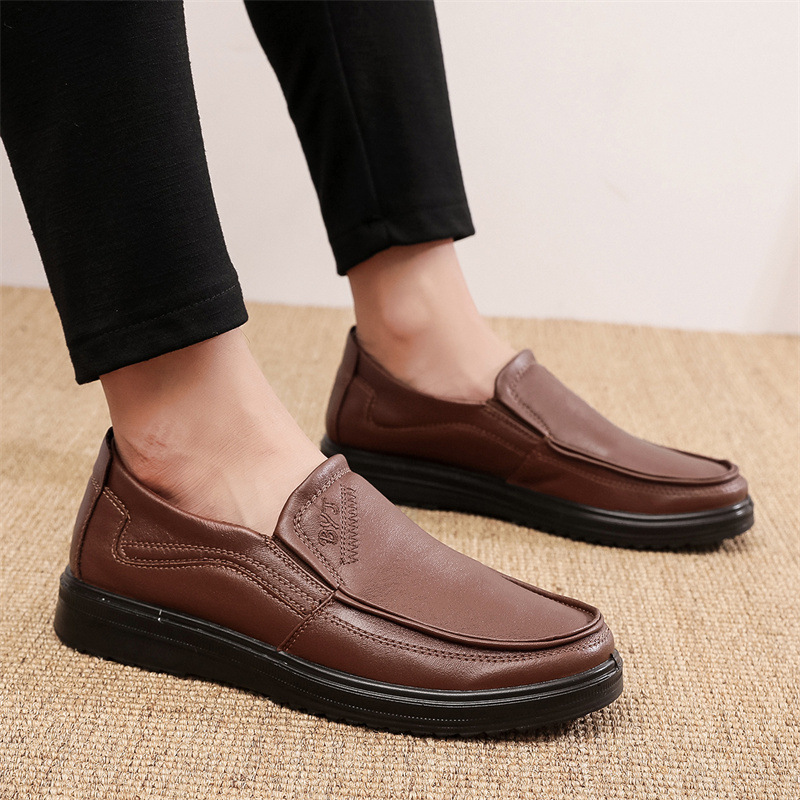 Men's Faux Leather Wide Feet Casual Slip-On Loafers
