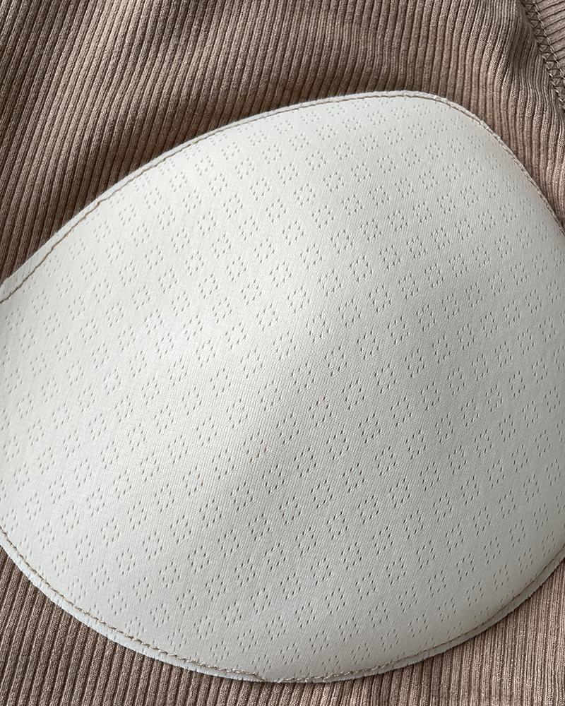 Built-in Bra 2 Piece Athletic Tank Tops for Women Ribbed Tank Top