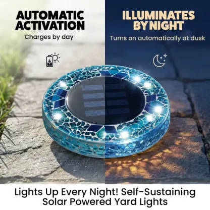 🌙 Solar Mosaic Disk Garden Lights