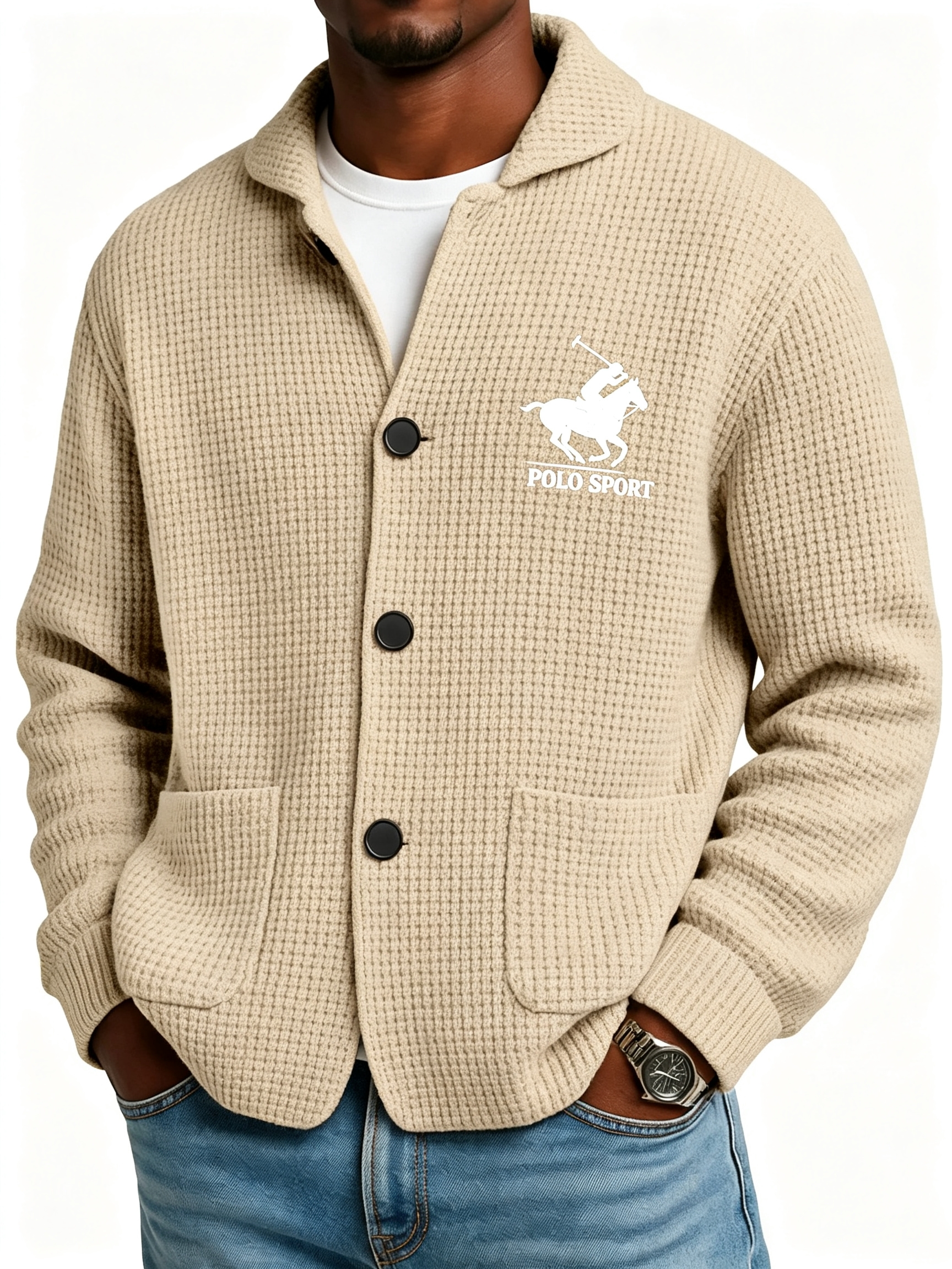 Autumn And Winter Solid Color Stand Collar Knitted Sweater Jacket