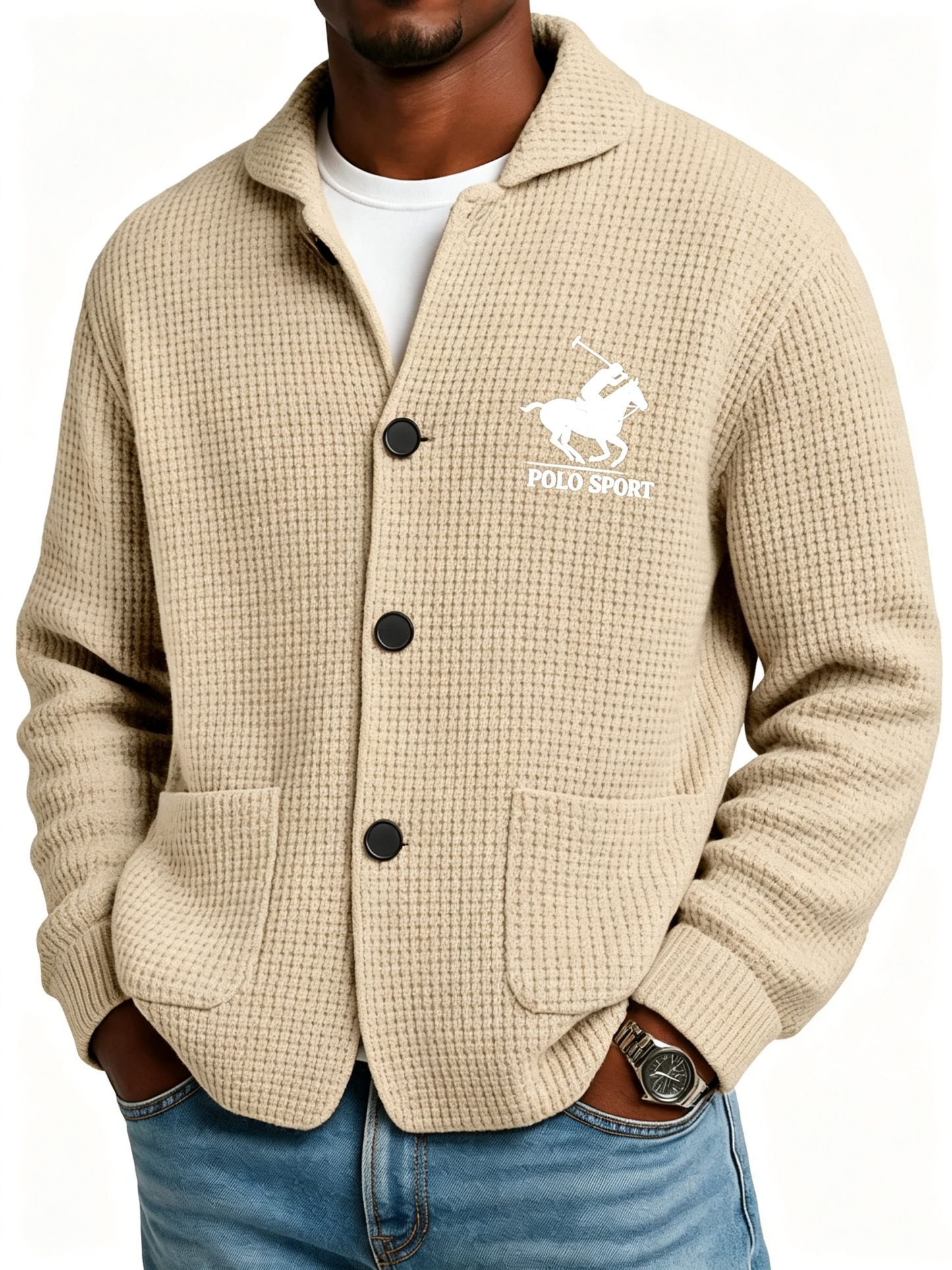 Autumn And Winter Solid Color Stand Collar Knitted Sweater Jacket