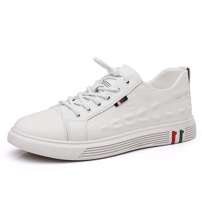 Men's Crocodile Print Leather Casual Sneakers