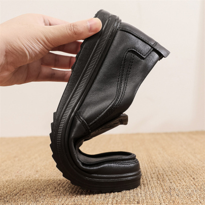 Men's Faux Leather Wide Feet Casual Slip-On Loafers