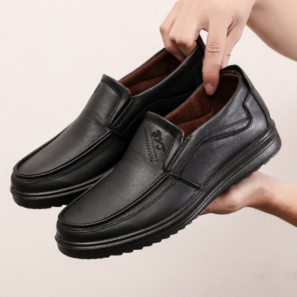 Men's Faux Leather Wide Feet Casual Slip-On Loafers