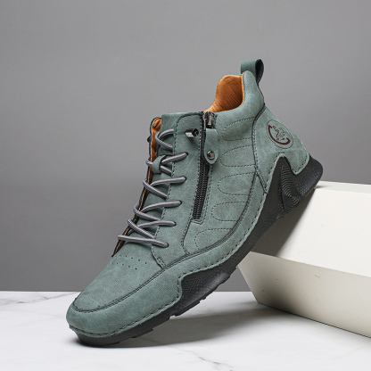 ⏰Last Day 50% OFF🔥Men’s Handmade Premium Leather Slip-On Driving Boots – Wide Toe, Arch Support, Waterproof, Pressure Relief, Non-Slip Sole&Warmth for Casual, Travel & Outdoor