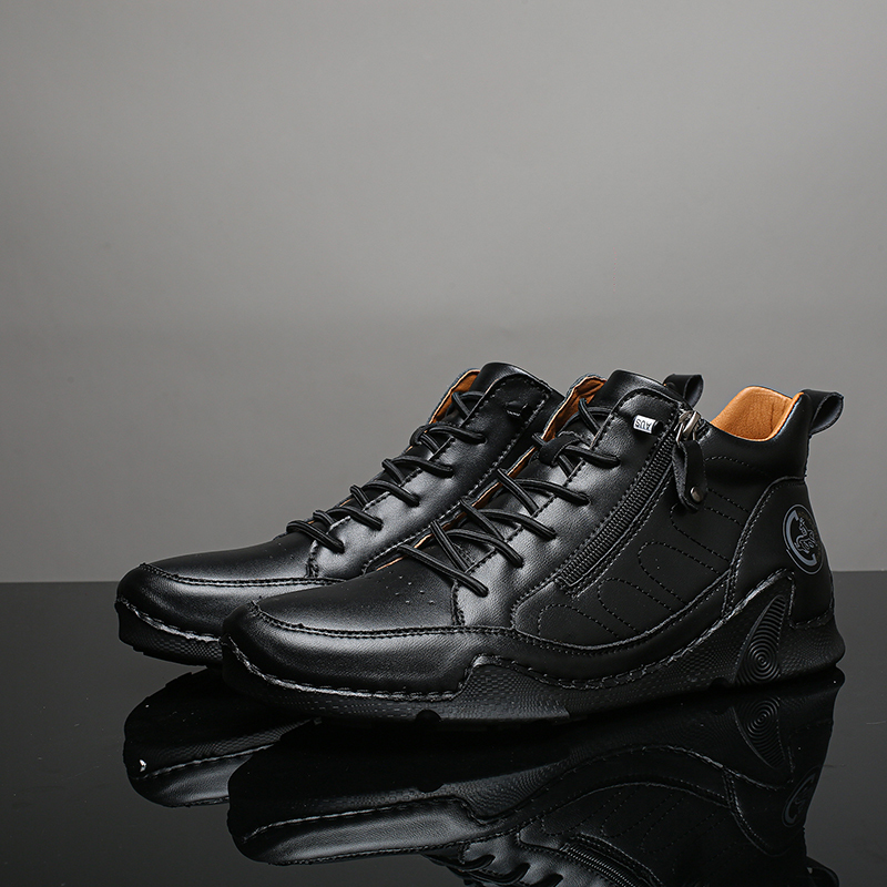 ⏰Last Day 50% OFF🔥Men’s Handmade Premium Leather Slip-On Driving Boots – Wide Toe, Arch Support, Waterproof, Pressure Relief, Non-Slip Sole&Warmth for Casual, Travel & Outdoor