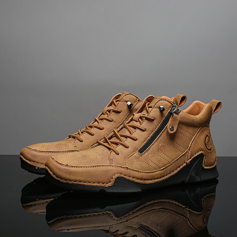 ⏰Last Day 50% OFF🔥Men’s Handmade Premium Leather Slip-On Driving Boots – Wide Toe, Arch Support, Waterproof, Pressure Relief, Non-Slip Sole&Warmth for Casual, Travel & Outdoor