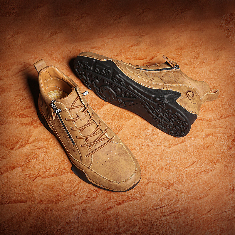 ⏰Last Day 50% OFF🔥Men’s Handmade Premium Leather Slip-On Driving Boots – Wide Toe, Arch Support, Waterproof, Pressure Relief, Non-Slip Sole&Warmth for Casual, Travel & Outdoor