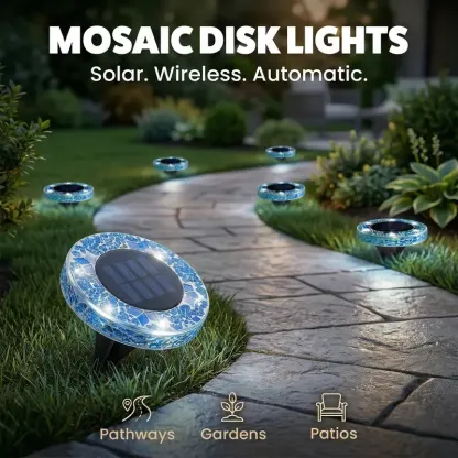 🌙 Solar Mosaic Disk Garden Lights