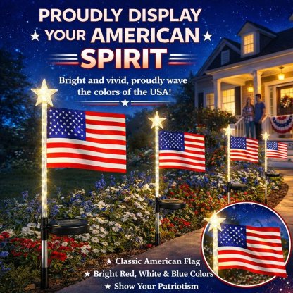 Solar American Flag Lights