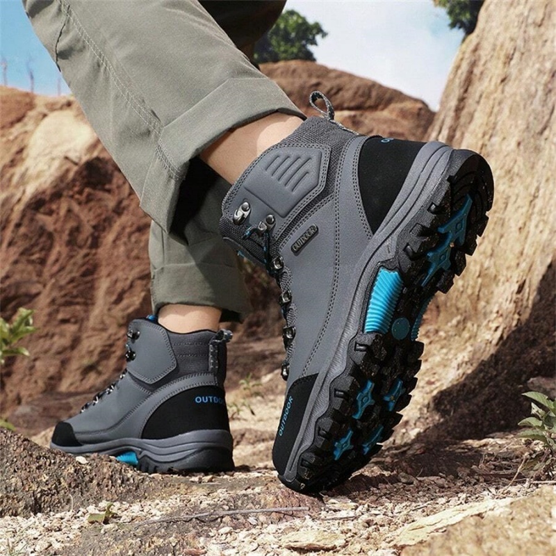 (⏰CLEARANCE SALE 70% OFF) Men's High Top Lace-Up Boots, Outdoor Waterproof Non-Slip Anti-Puncture Orthopedic Comfortable Hiking Mountaineering Walking Boots for Daily Life, Work and Sports