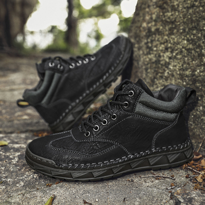 ⏰Limited Time Sale 70% OFF - Men's Handmade Leather Boots - Wide Toe Arch Support Aankle Support