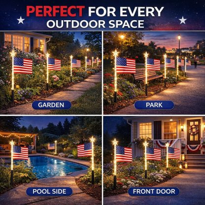 Solar American Flag Lights