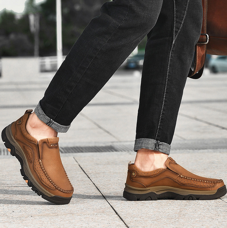 Men's Moccasin Comfort Sandproof, Wear-resistant Highly Elastic Walking Trainers