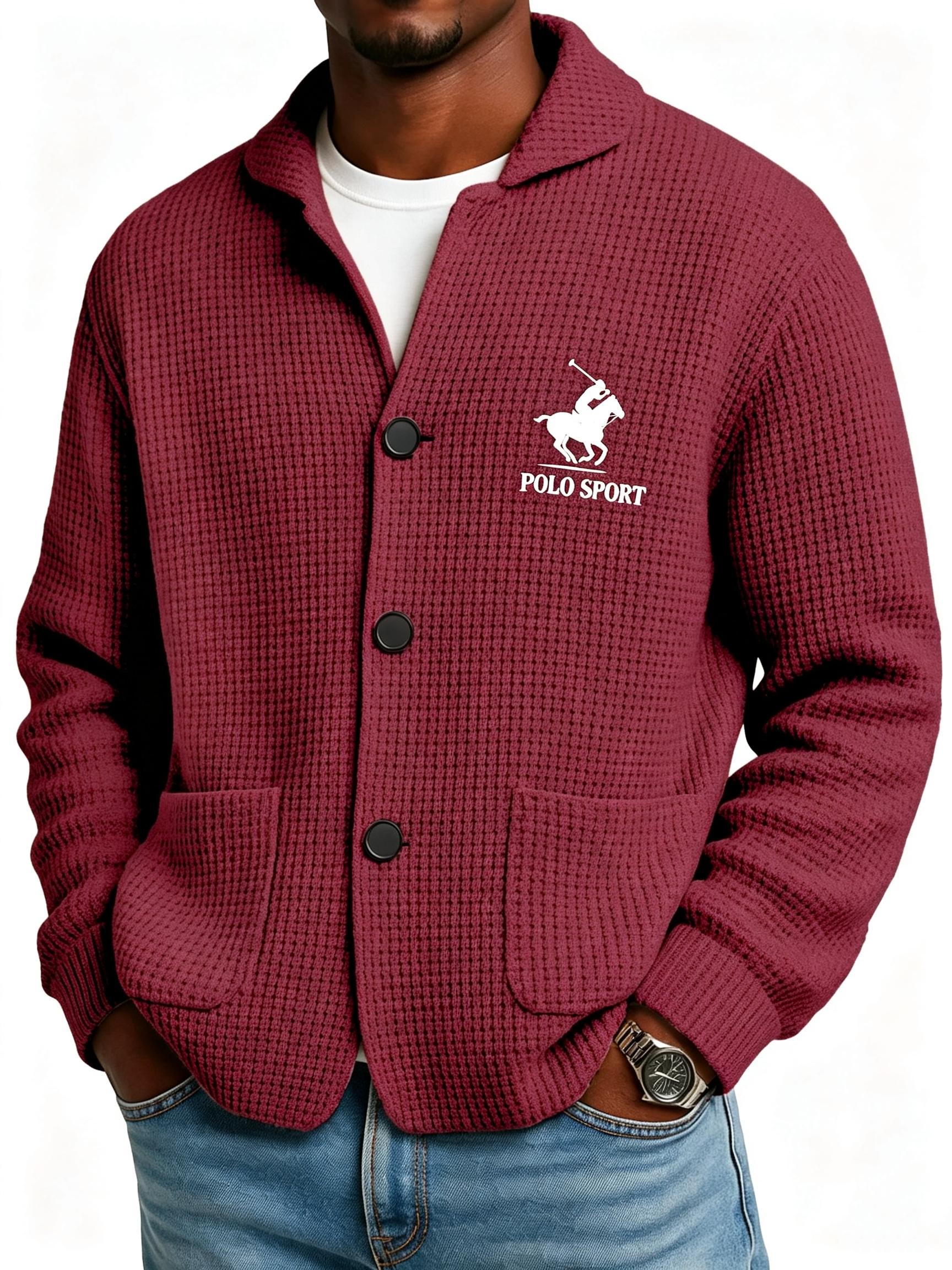 Autumn And Winter Solid Color Stand Collar Knitted Sweater Jacket