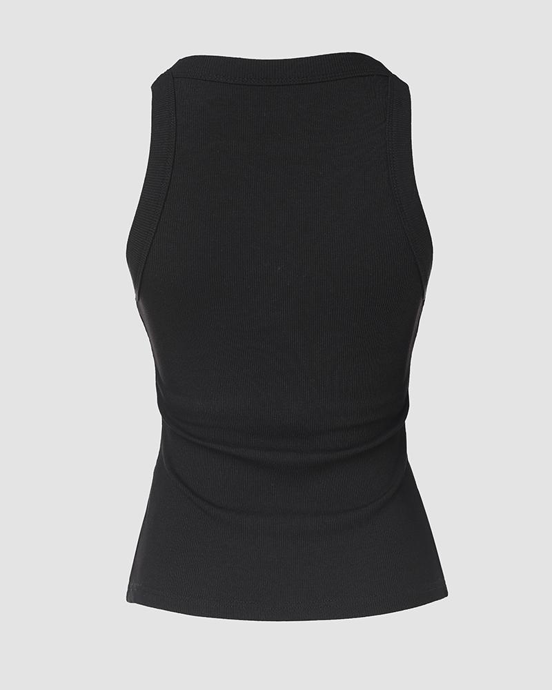 Built-in Bra 2 Piece Athletic Tank Tops for Women Ribbed Tank Top